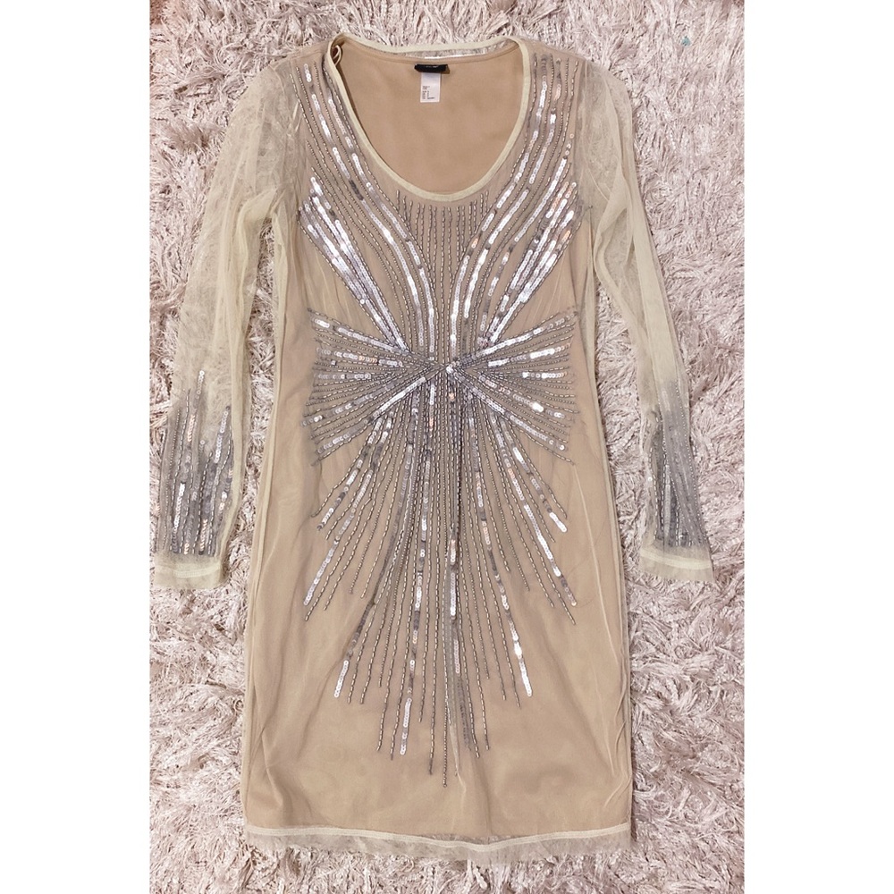 Nude sequin dress